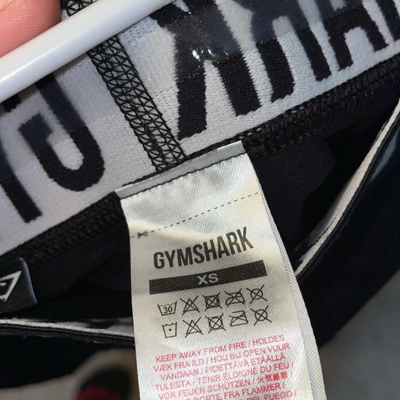Gym Shark black and white leggings size XS stretchy active leggings workout pant - Picture 3 of 6